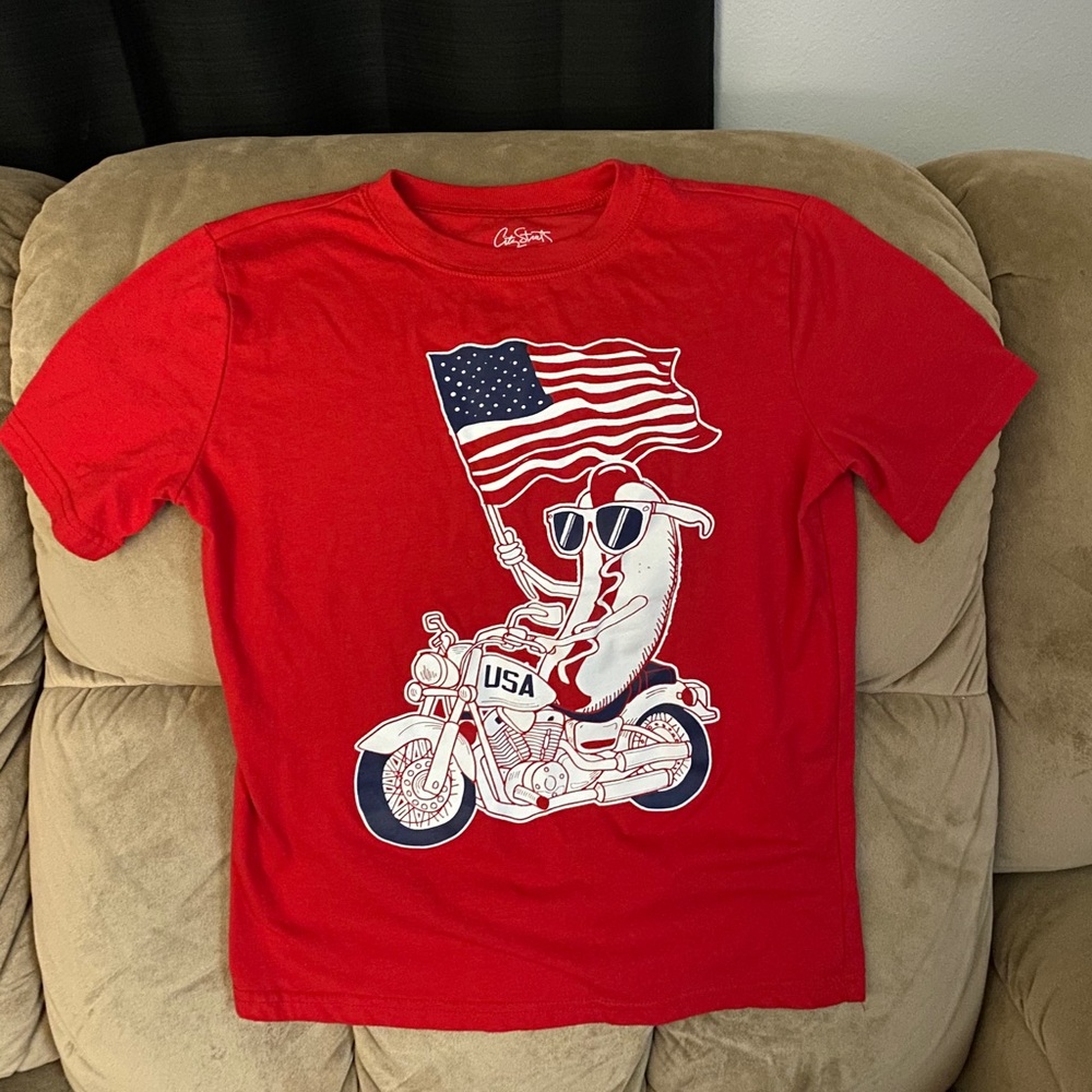 Cool hotdog riding a motorcycle tee